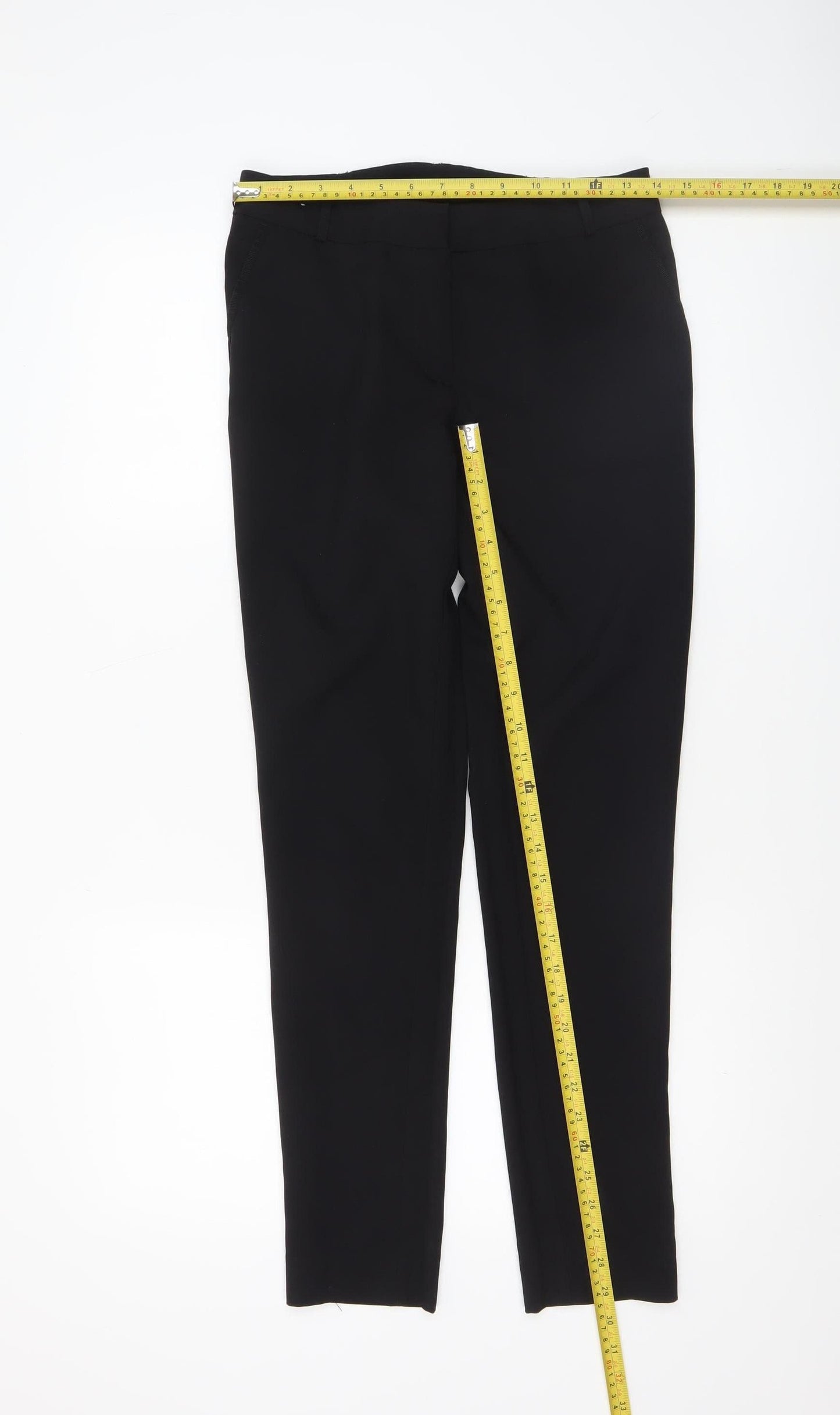 Womens UK Size 8 New Look Slim Fit Business Casual Workwear Black Trousers