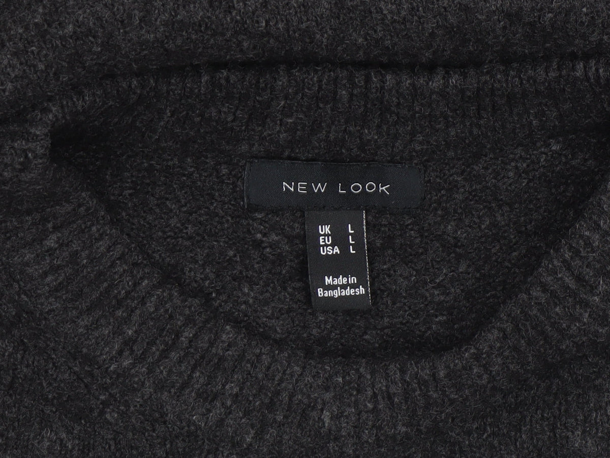 Womens UK Size L New Look Black Pullover Jumper