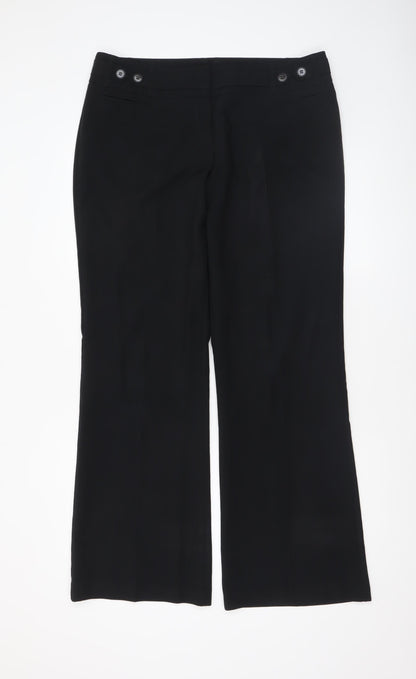 Womens UK Size 14 Dunnes Regular Fit Dress Pants Black Trousers