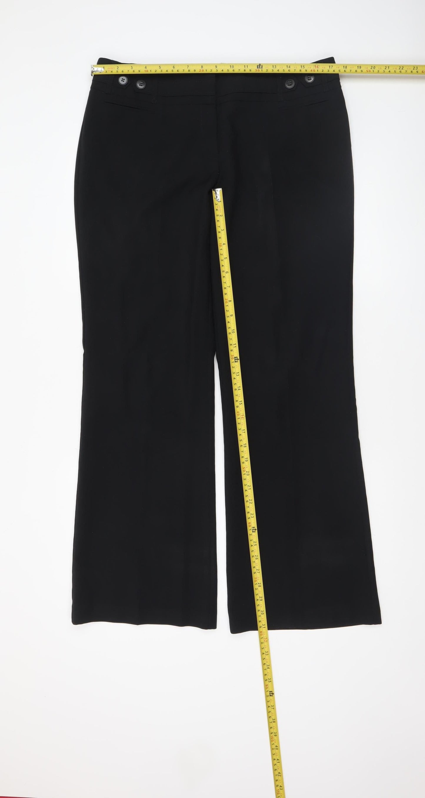 Womens UK Size 14 Dunnes Regular Fit Dress Pants Black Trousers