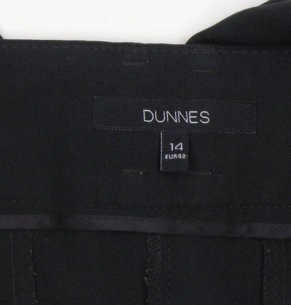Womens UK Size 14 Dunnes Regular Fit Dress Pants Black Trousers