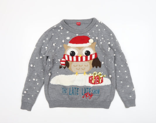 Womens UK Size M The Late Late Toy Show Grey Pullover Jumper