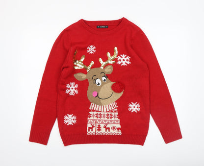 Womens UK Size S Dunnes Red Pullover Jumper