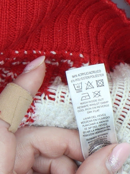 Womens UK Size S Dunnes Red Pullover Jumper