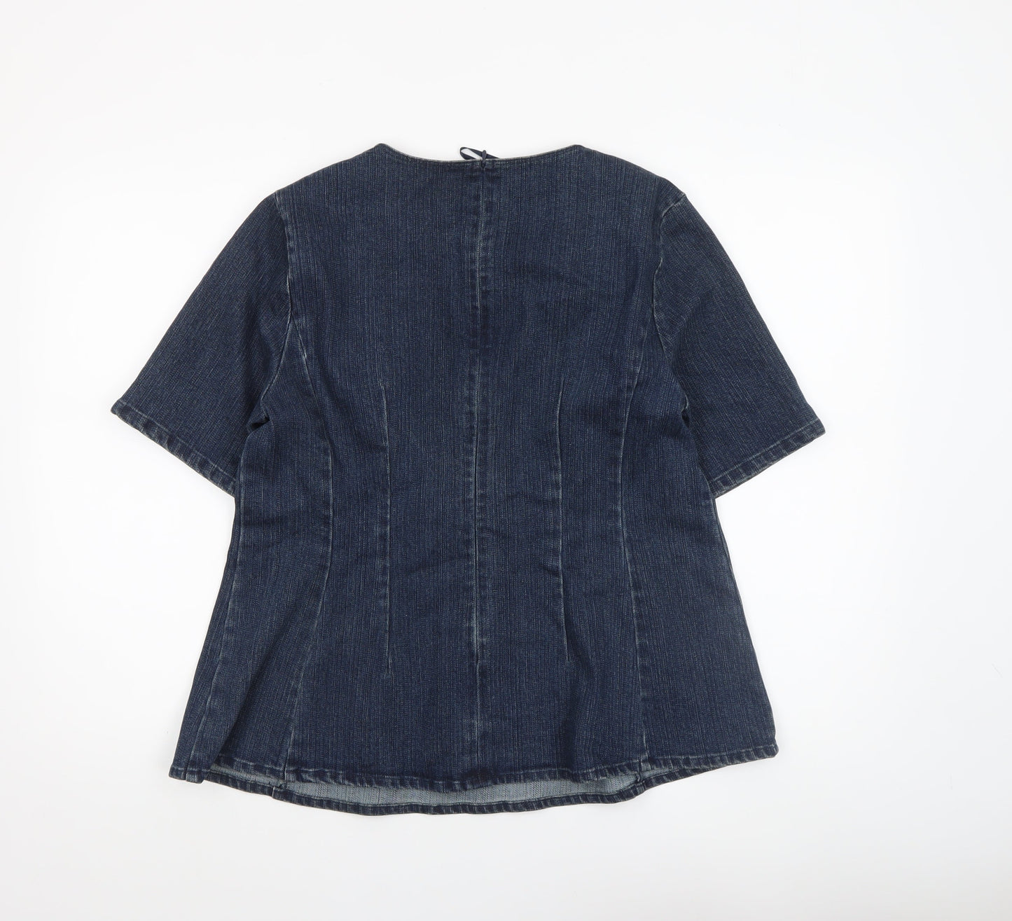 Womens UK Size 14 Savida Blue Basic Blouse