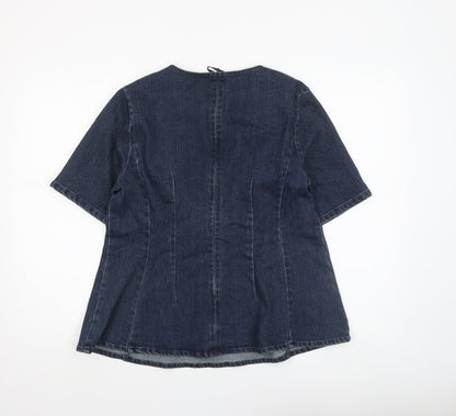 Womens UK Size 14 Savida Blue Basic Blouse