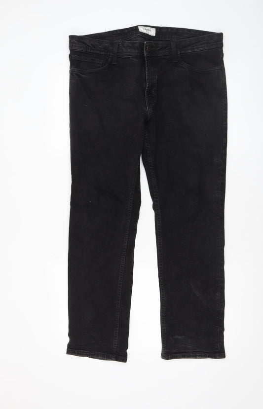 Mens UK Size M PRODUKT Slim Fit Straight Black Jeans