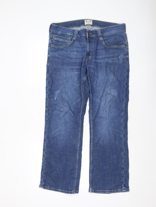 Mens UK Size L Mustang Regular Fit Bootcut Blue Jeans