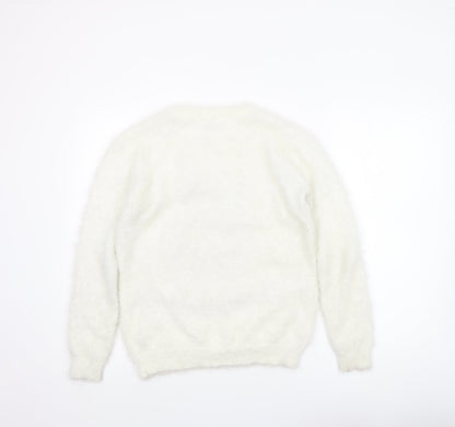The Late Late Toy Show Women’s White Christmas Owl Jumper Size S