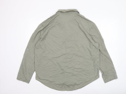 Womens UK Size L Primark Green Basic Button-Up