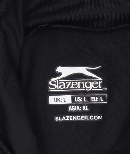 Mens UK Size L Slazenger Black Running & Jogging Gym & Training Football T-Shirt
