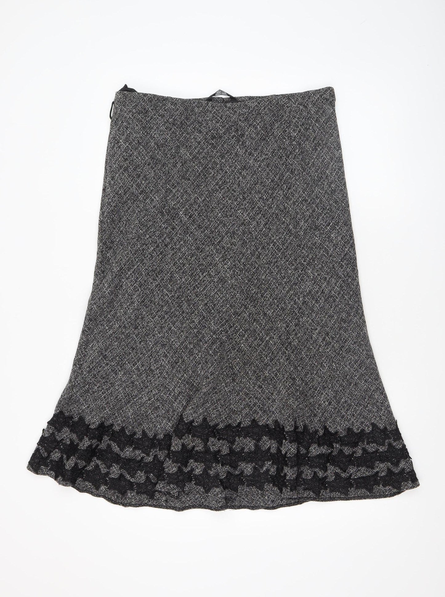 Womens UK Size 16 BM A-Line Tweed Skirt