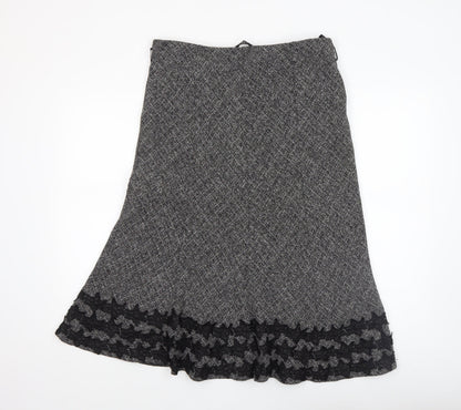Womens UK Size 16 BM A-Line Tweed Skirt