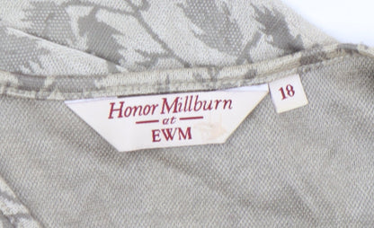 Womens UK Size 18 Honor Millburn at EWM Beige Basic T-Shirt
