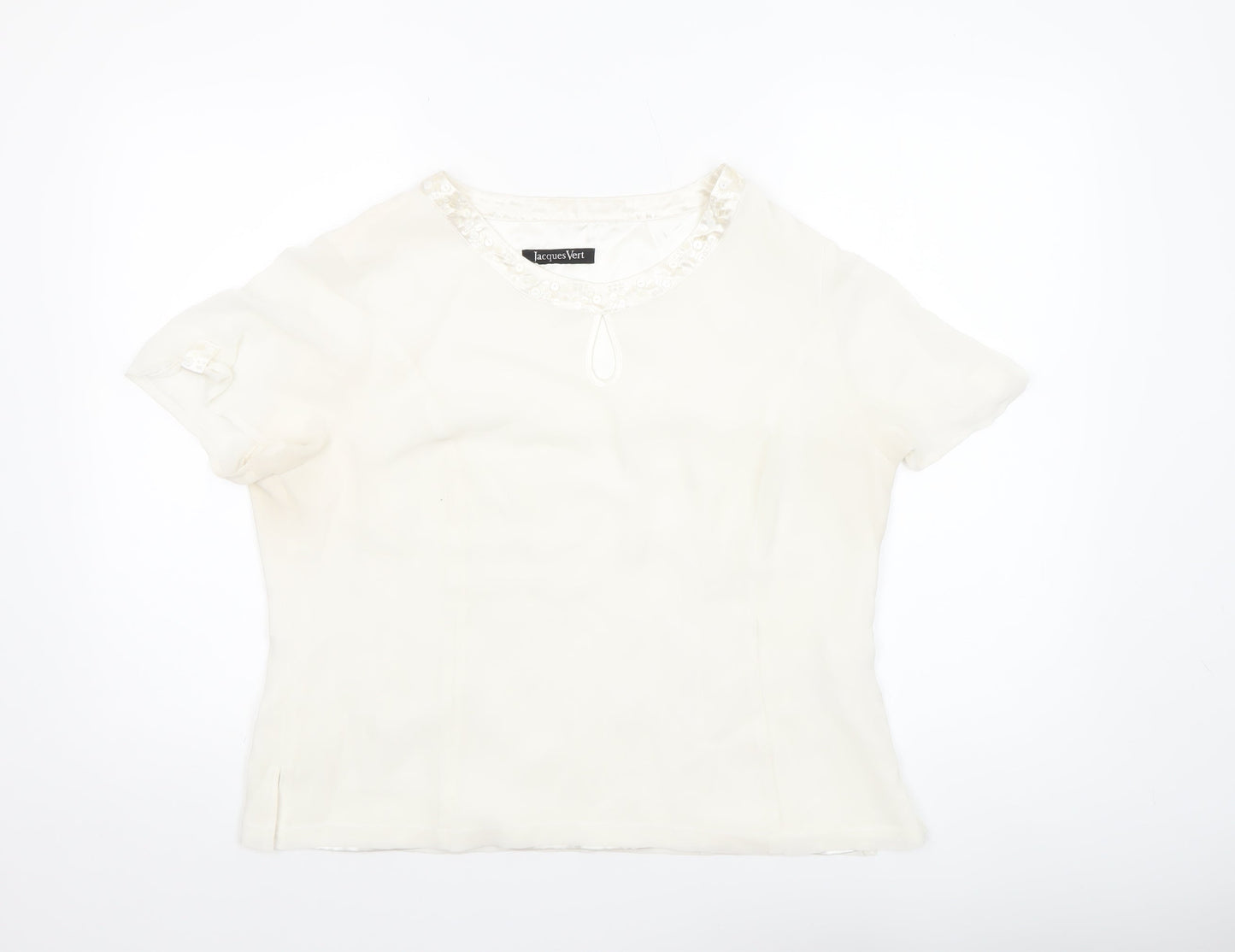 Womens UK Size 16 Jacques Vert Ivory Basic Blouse