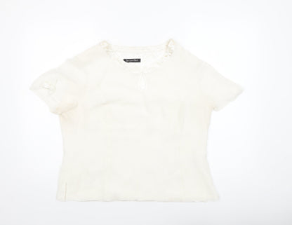Womens UK Size 16 Jacques Vert Ivory Basic Blouse