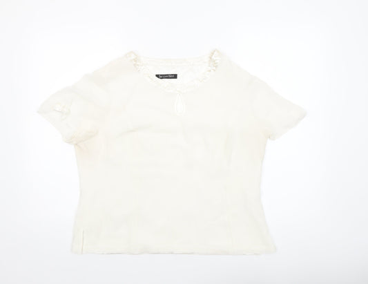 Womens UK Size 16 Jacques Vert Ivory Basic Blouse