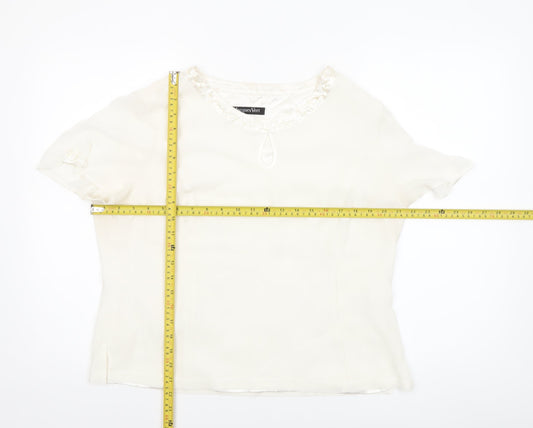Womens UK Size 16 Jacques Vert Ivory Basic Blouse