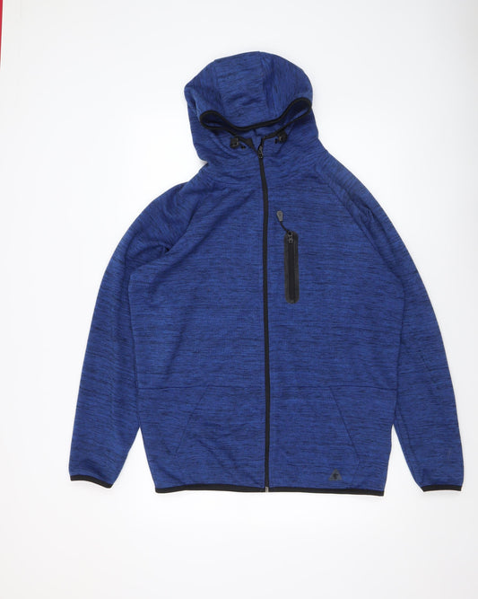 Mens UK Size L Dissident Blue Full Zip Hoodie