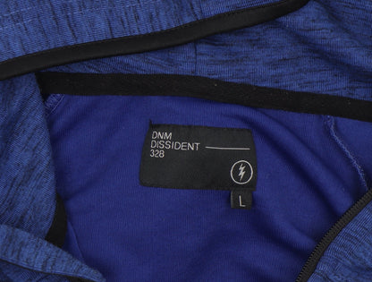 Mens UK Size L Dissident Blue Full Zip Hoodie