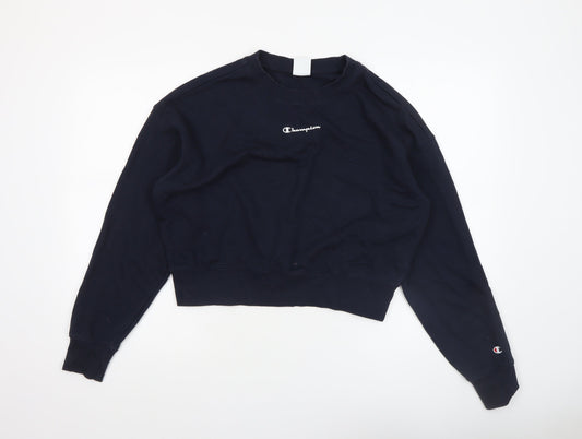 Womens UK Size L Champion Black Pullover Sweatshirt