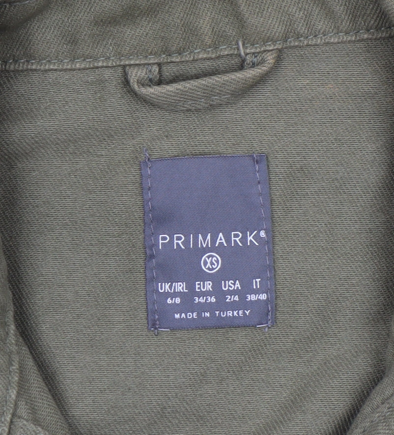 Womens UK Size XS Primark Green Military Jacket