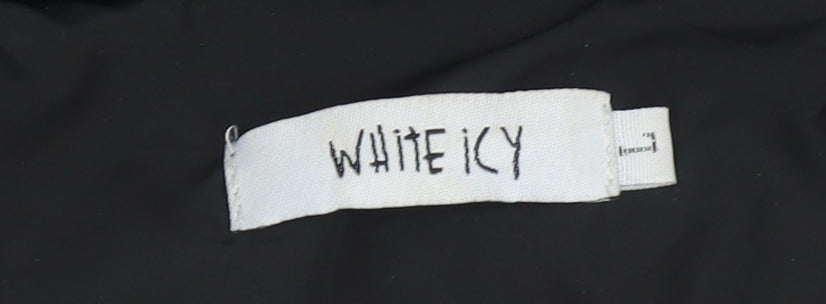 Womens UK Size L WHITE ICY Black Puffer Jacket