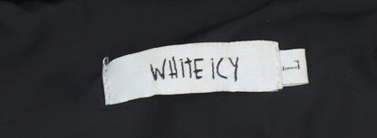 Womens UK Size L WHITE ICY Black Puffer Jacket