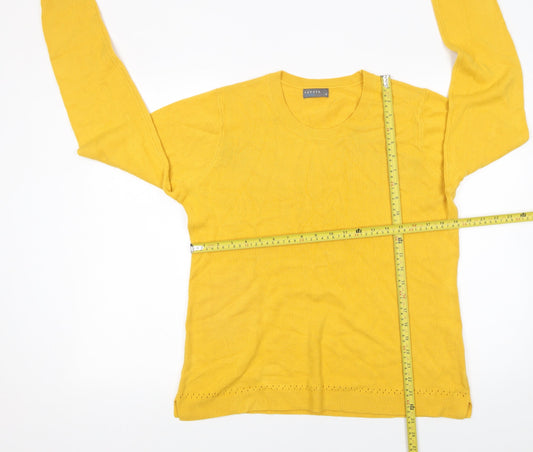Papaya Women's Yellow Crew Neck Acrylic Jumper Size 18