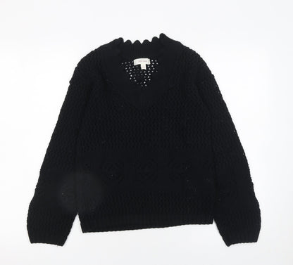 Womens UK Size XS Marks and Spencer Black Pullover Jumper