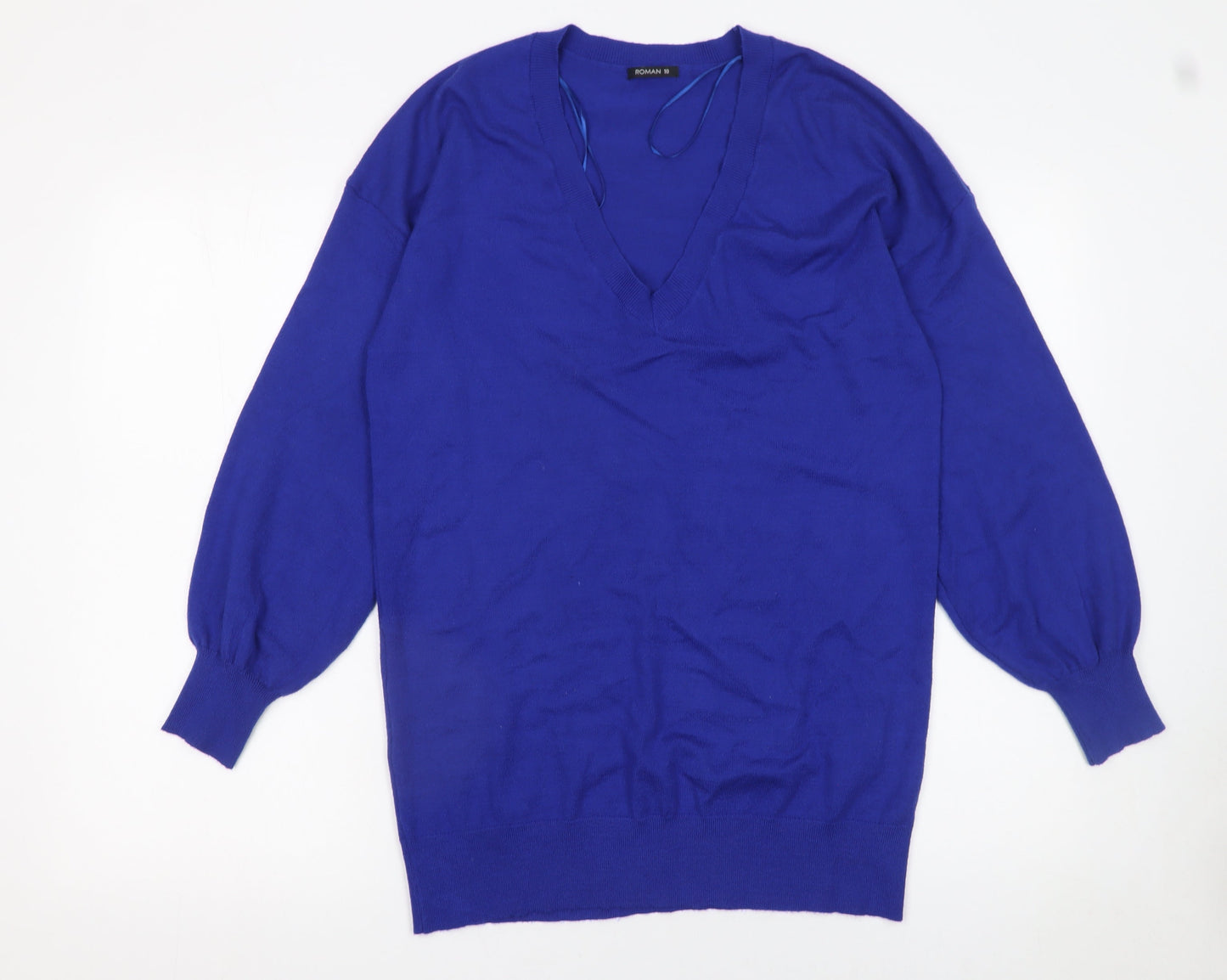 Womens UK Size 10 Roman Blue Pullover Jumper
