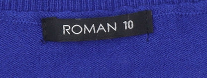 Womens UK Size 10 Roman Blue Pullover Jumper
