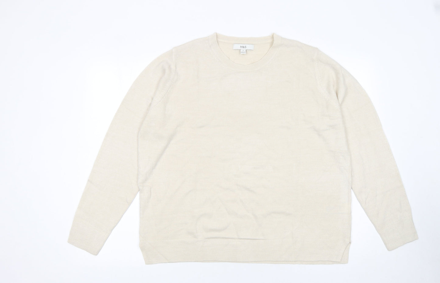 Womens UK Size 18 Marks and Spencer Beige Pullover Jumper