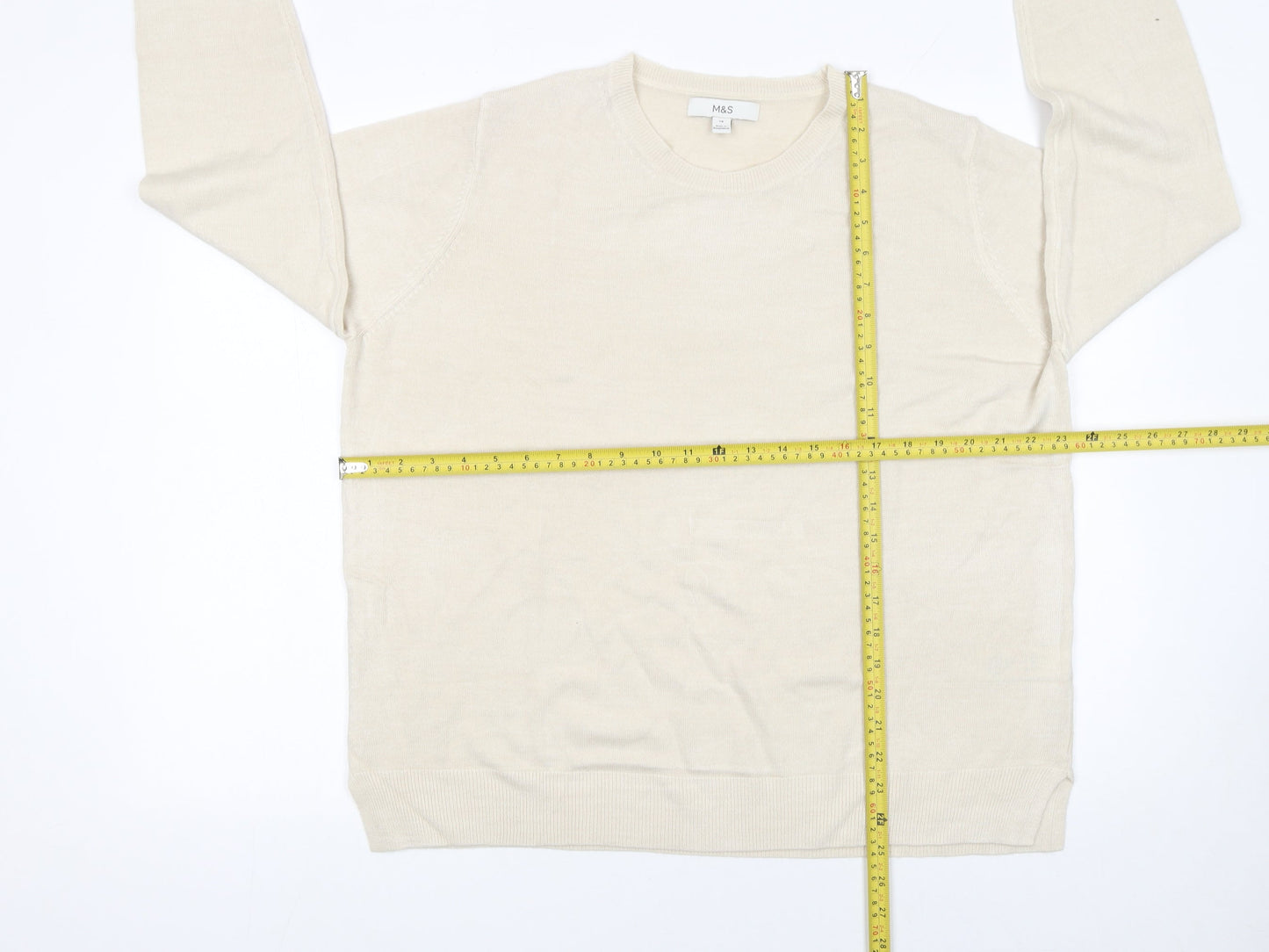 Womens UK Size 18 Marks and Spencer Beige Pullover Jumper