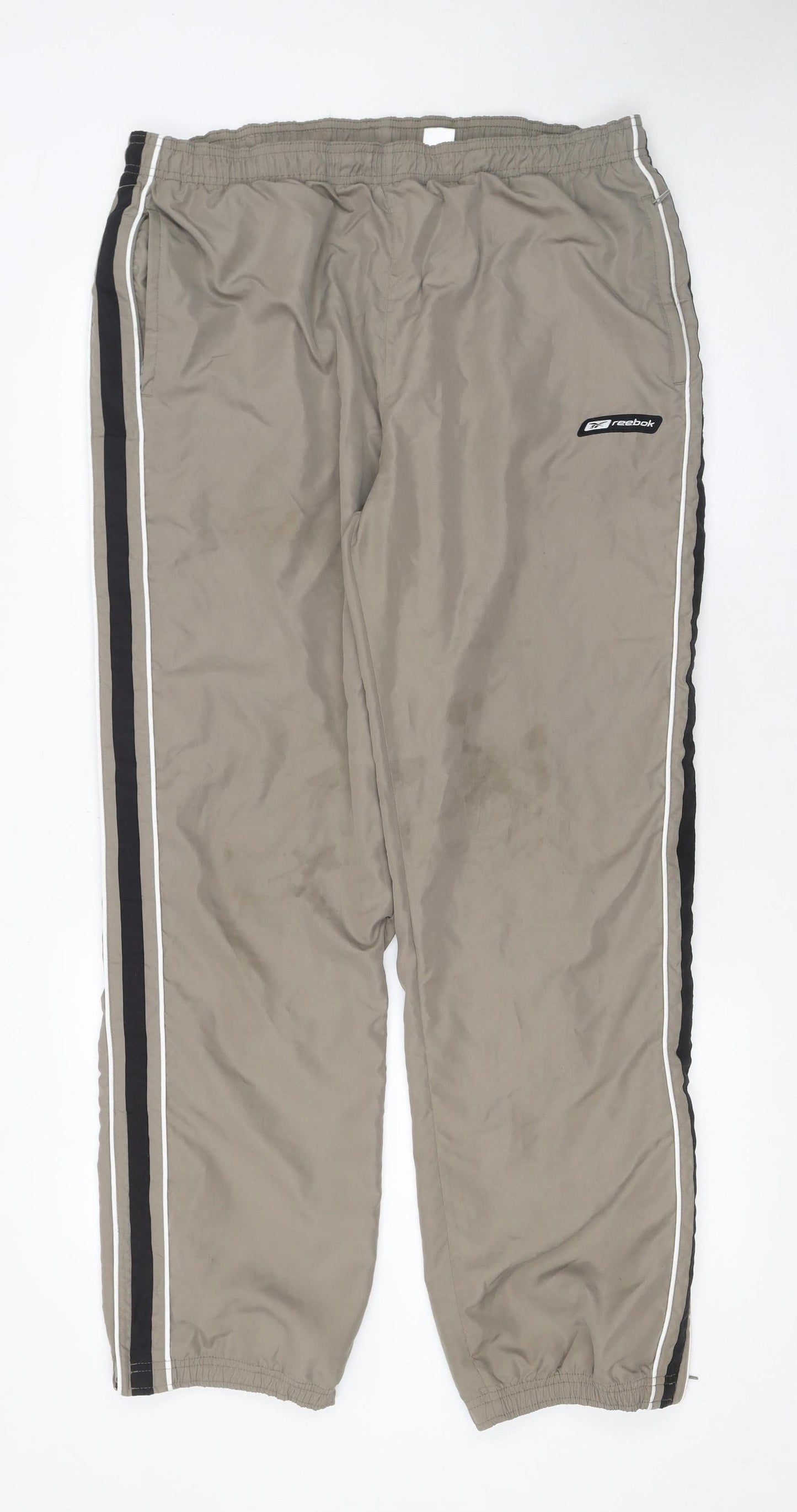Mens UK Size L Reebok Relaxed Fit Jogger Beige Trousers