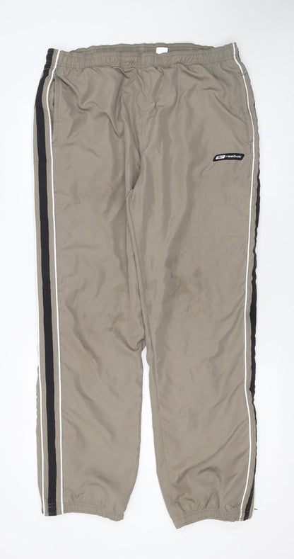 Mens UK Size L Reebok Relaxed Fit Jogger Beige Trousers
