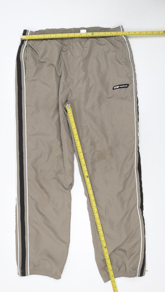 Mens UK Size L Reebok Relaxed Fit Jogger Beige Trousers