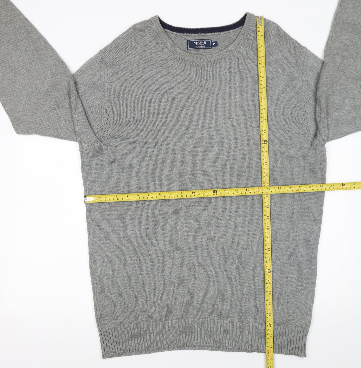 Mens UK Size M Maine New England Grey Pullover Jumper