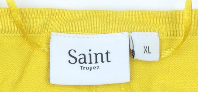 Womens UK Size XL Saint Tropez Yellow Pullover Jumper