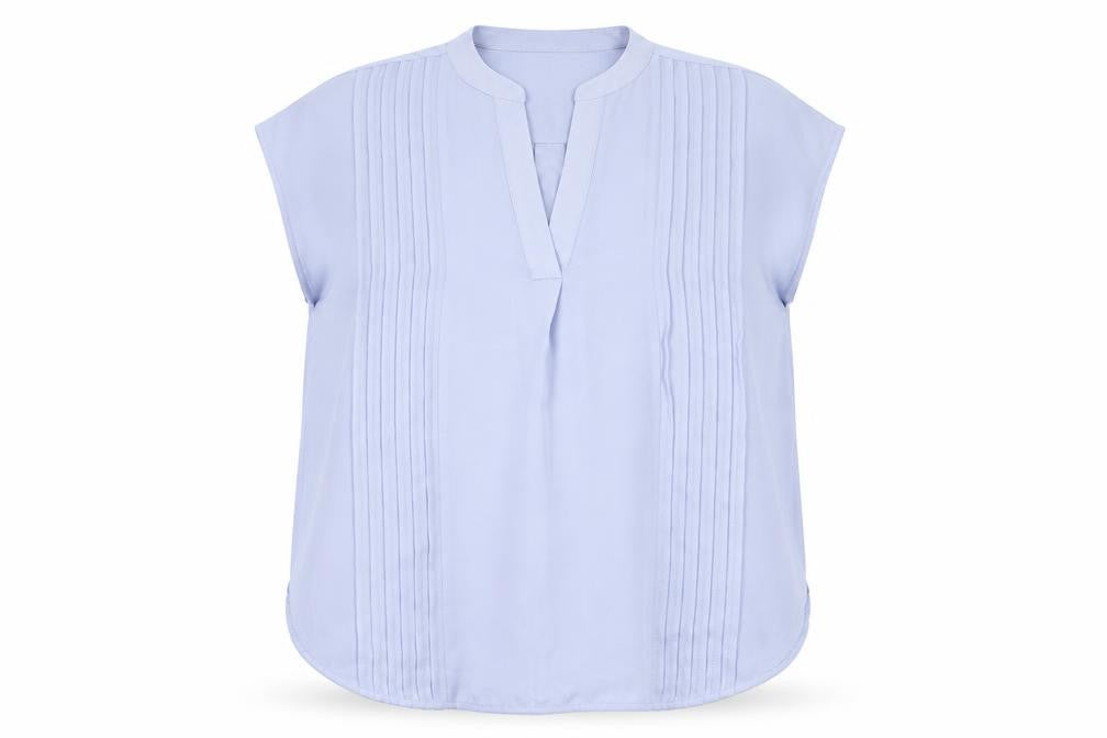 Womens UK Size 8 Warehouse Blue Tunic Blouse