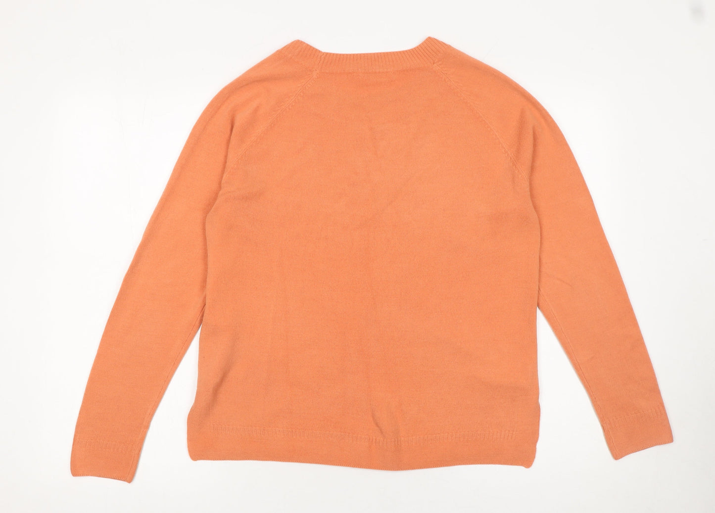 Tu Women’s Orange Crew Neck Acrylic Jumper Size 16