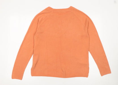 Tu Women’s Orange Crew Neck Acrylic Jumper Size 16