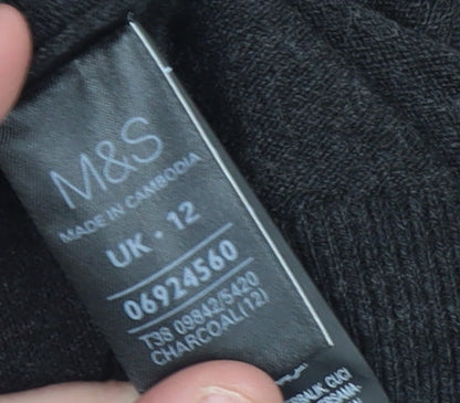 Womens UK Size 12 Marks and Spencer Grey Cardigan Jumper