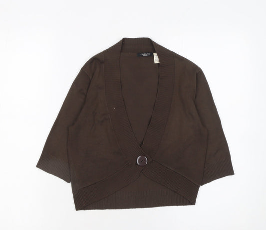 Womens UK Size 10/12 La Redoute Création Brown Cardigan Jumper