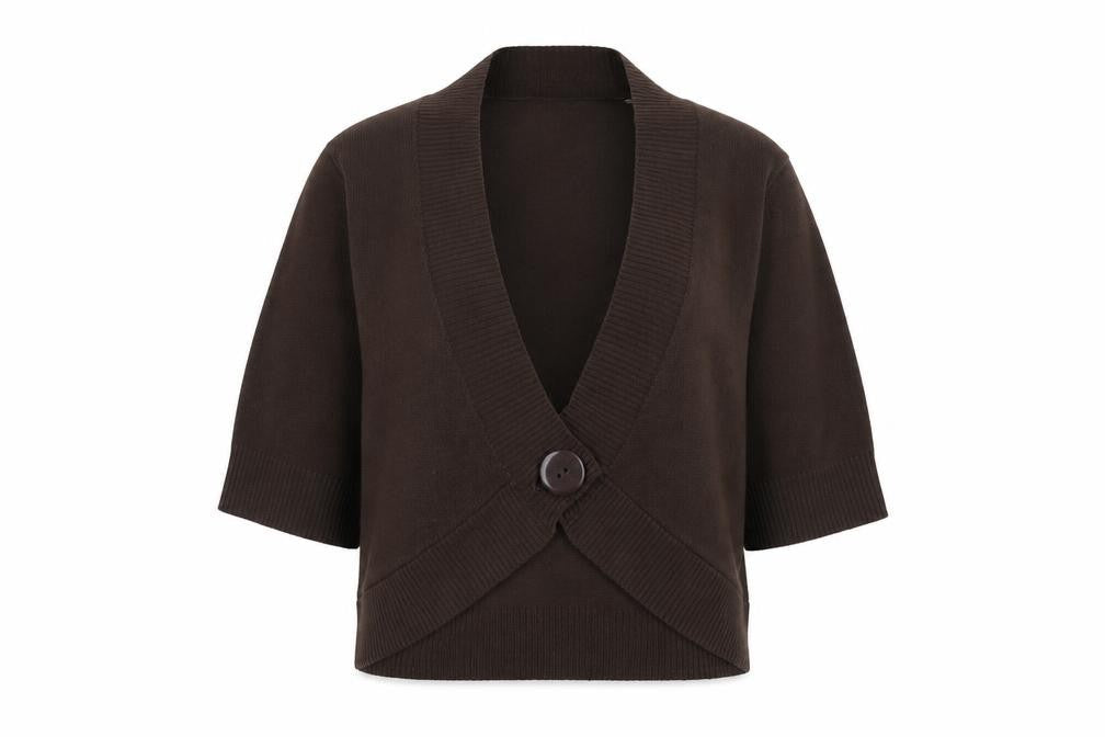 Womens UK Size 10/12 La Redoute Création Brown Cardigan Jumper