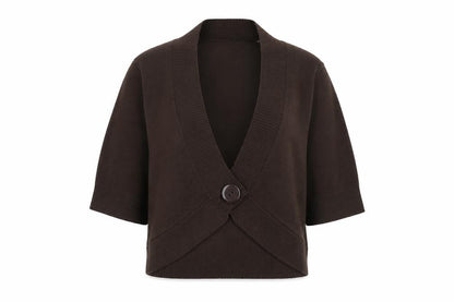 Womens UK Size 10/12 La Redoute Création Brown Cardigan Jumper