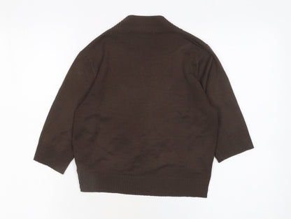 Womens UK Size 10/12 La Redoute Création Brown Cardigan Jumper