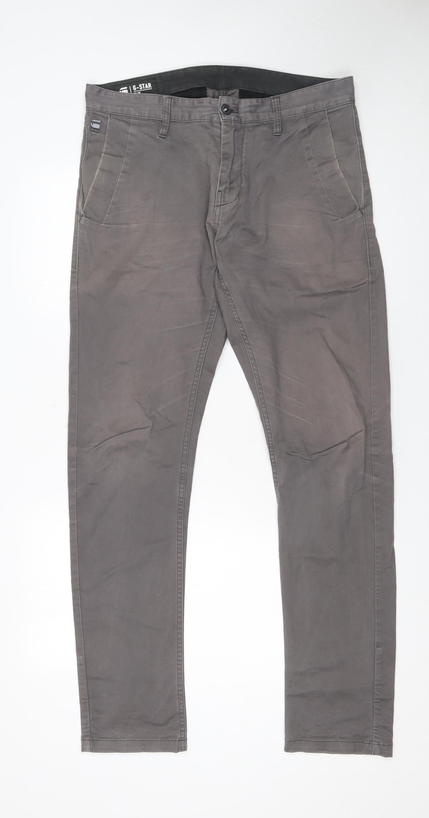 Mens UK Size L G-Star RAW Regular Fit Chino Grey Trousers