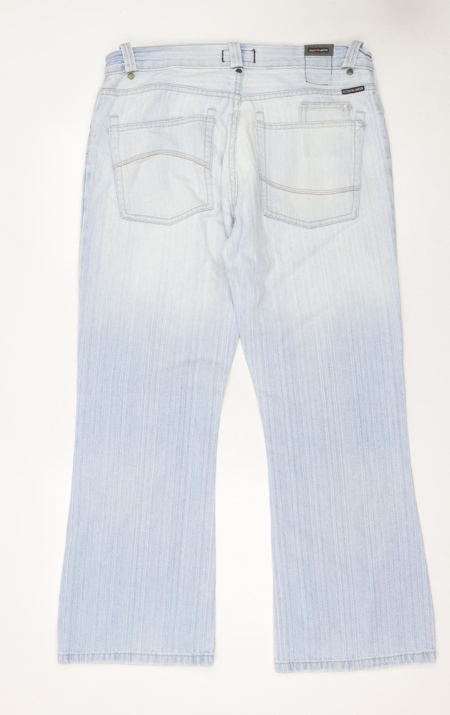 Mens UK Size 34 Crosshatch Regular Fit Straight Blue Jeans