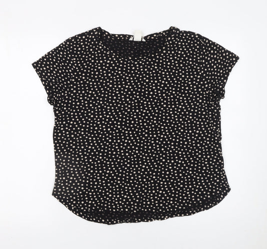 Womens UK Size 12 H&M Black Basic Blouse